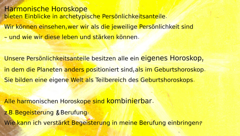 harmonische horoskope, archetypische Persönlichkeitsanteile
